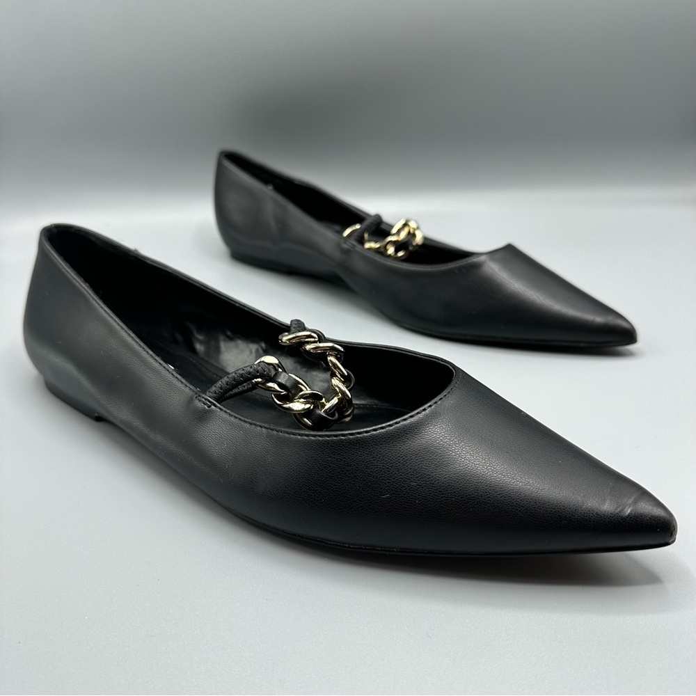 STEVEN NEW YORK Milla Pointed Toe black Flat shoes women’s Sz 12 M